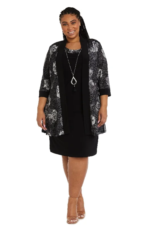 R&M Richards 9203W Plus Size Printed Jacket Dress Anorak Shell Jacket Lightweight Jacket