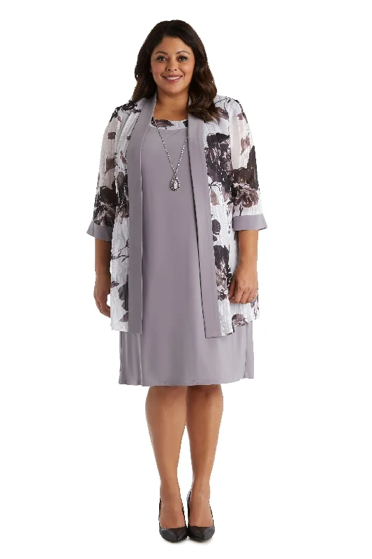 R&M Richards 7149W Plus Size Short Jacket Dress Satin Jacket Silk Jacket Chiffon Jacket