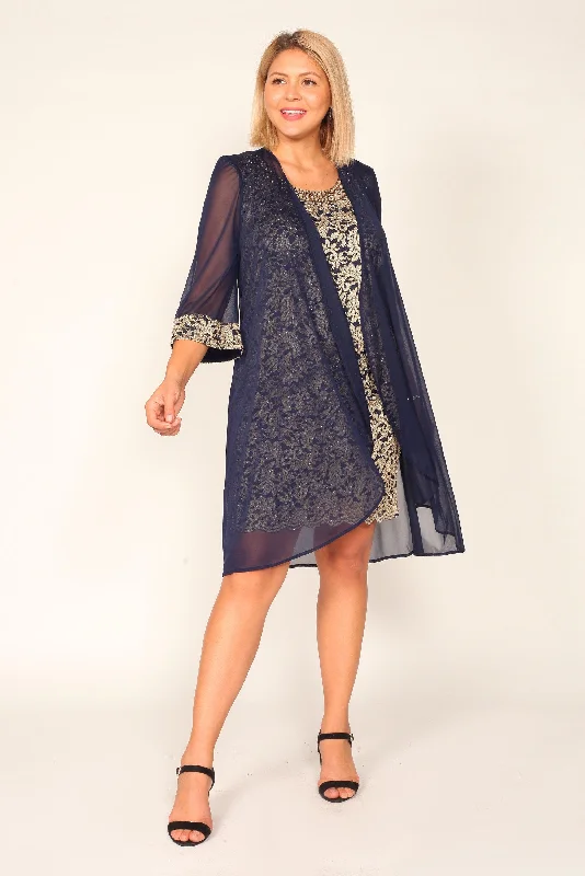 R&M Richards 7312W Plus Size Short Jacket Dress Jersey Jacket Tulle Jacket Batik Jacket