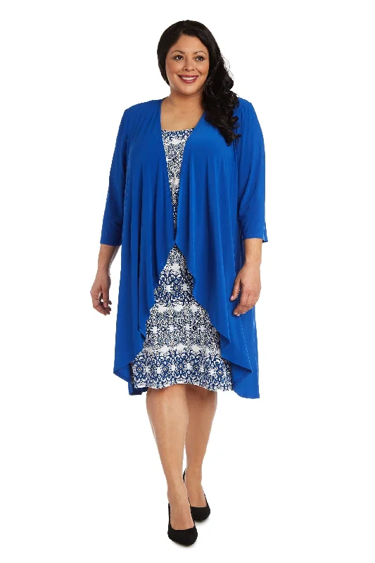 R&M Richards 7687W Plus Size Short Jacket Dress Herringbone Jacket Checkered Jacket Solid Jacket