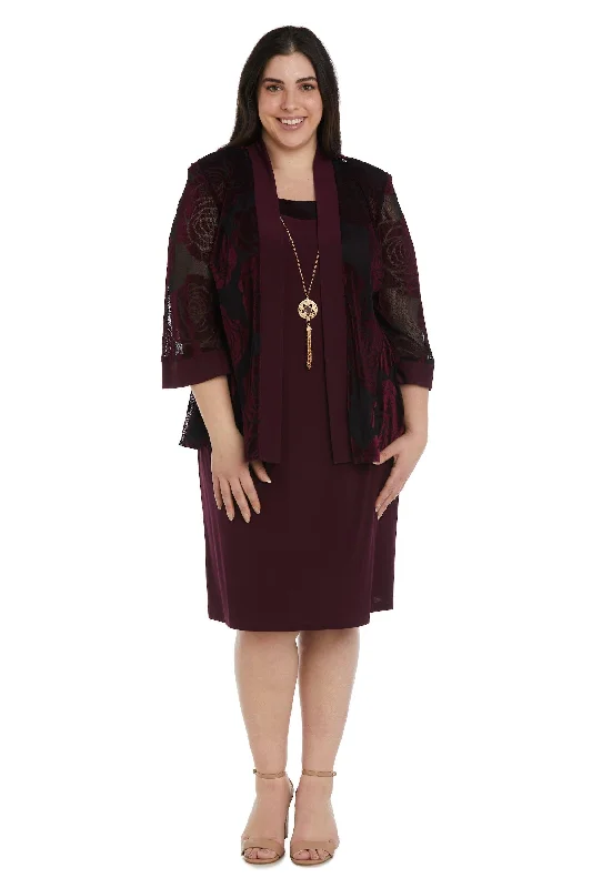 R&M Richards 7999W Plus Size Short Jacket Dress Fleece Jacket Down Jacket Parka