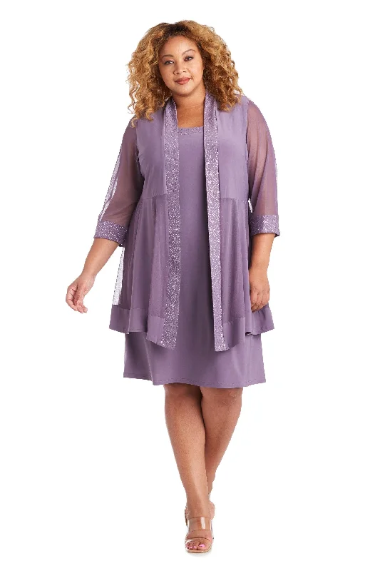 R&M Richards 8993W Plus Size Short Jacket Dress Notch Collar Jacket Peter Pan Collar Jacket Cowl Neck Jacket