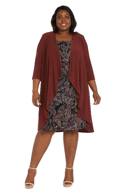 R&M Richards 9207W Plus Size Short Jacket Dress Welt Pockets Slit Pockets Flap Pockets