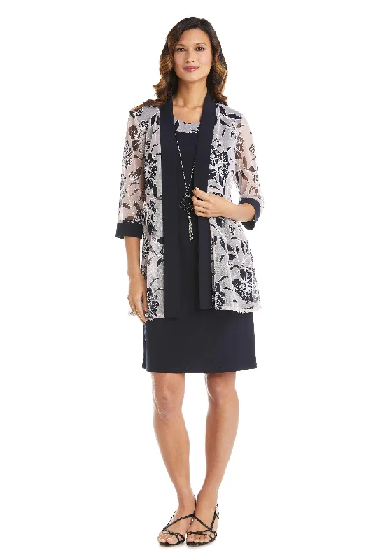 R&M Richards 7843 Short Piece Printed Jacket Dress Jacket Blazer Coat