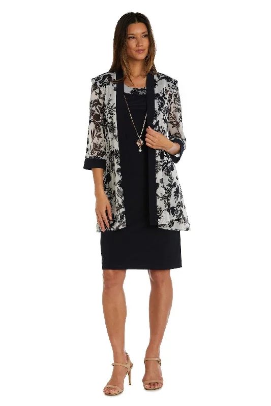R&M Richards 9616P Short Petite Piece Jacket Dress Front Pockets Side Pockets Patch Pockets