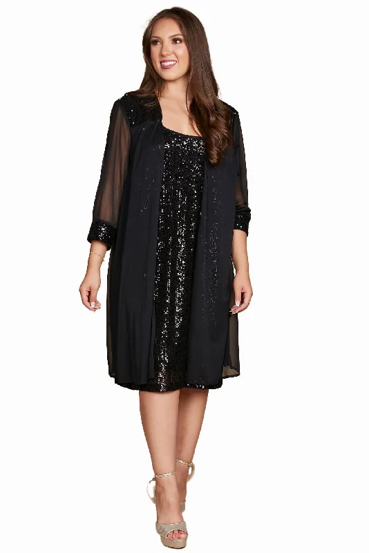 R&M Richards 2762P Short Petite Chiffon Jacket Dress Denim Jacket Leather Jacket Suede Jacket