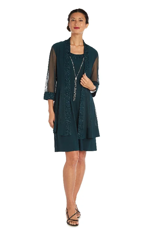 R&M Richards 5394P Short Petite Jacket Dress Print Jacket Jacquard Jacket Patchwork Jacket