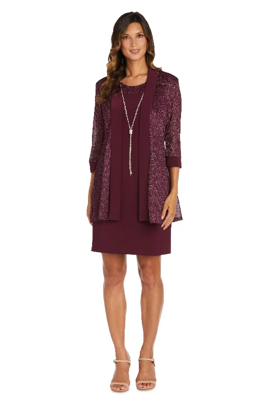 R&M Richards 1873P Short Petite Jacket Set Dress Stand-Up Collar Roll-Neck Collar Turtle Neck