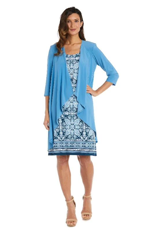 R&M Richards 9227P Short Petite Print Jacket Dress Insulated Jacket Fitted Jacket Loose Jacket
