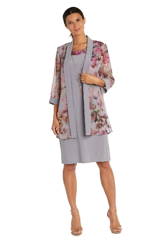 R&M Richards 7659P Short Petite Printed Jacket Dress Nylon Fabric Polyester Fabric Spandex Fabric