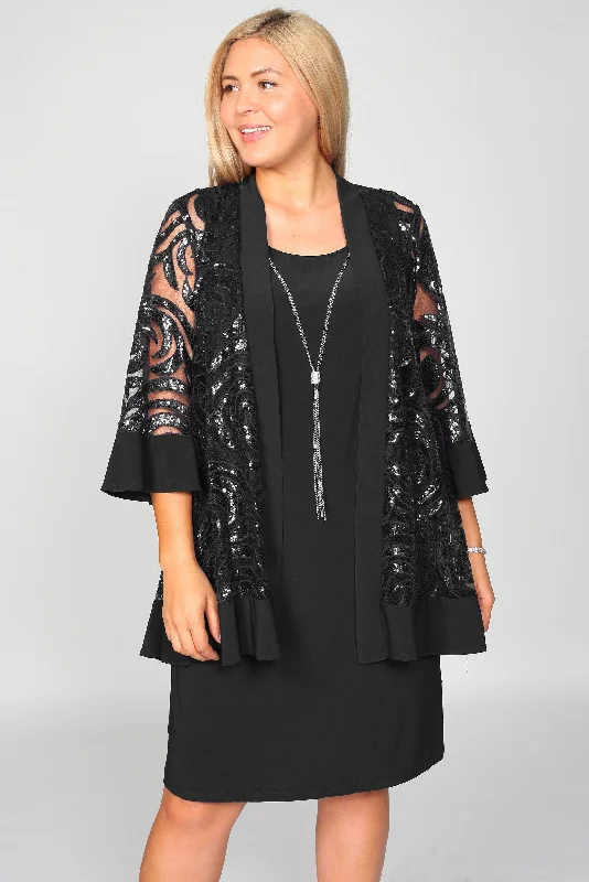 R&M Richards 2342W Short Plus Size Jacket Dress Elasticated Jacket Padded Jacket Insulated Jacket