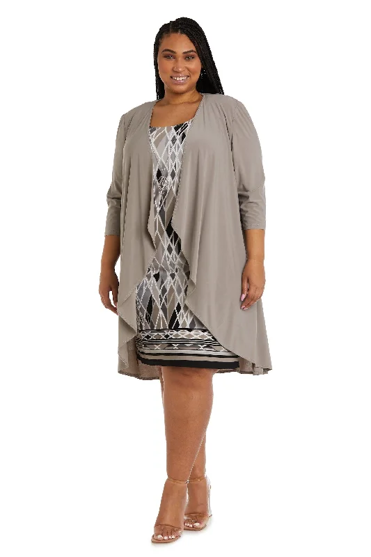 R&M Richards 7987W Short Plus Size Jacket Dress Wool Fabric Cashmere Fabric Tweed Fabric