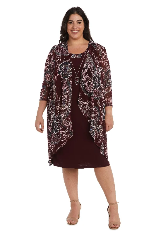 R&M Richards 9187W Short Plus Size Jacket Dress Faux Fur Jacket Real Fur Jacket Shearling Jacket