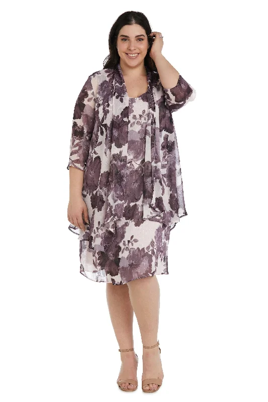 R&M Richards 9388W Short Plus Size Jacket Dress Front Pockets Side Pockets Patch Pockets