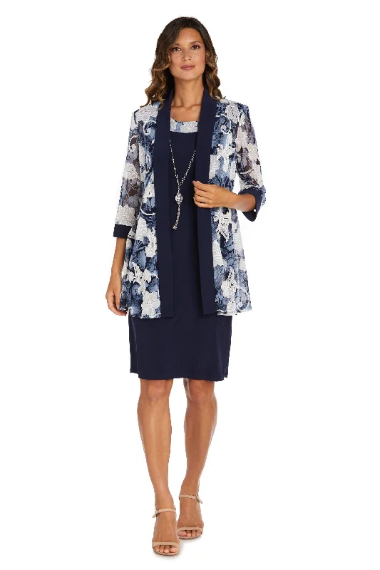 R&M Richards 9313 Short Two Piece Jacket Dress Cardigan Sweater Pullover