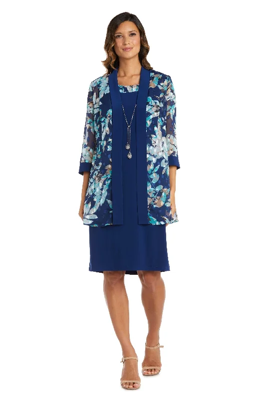 R&M Richards 9389 Short Two Piece Jacket Dress Front Pockets Side Pockets Patch Pockets