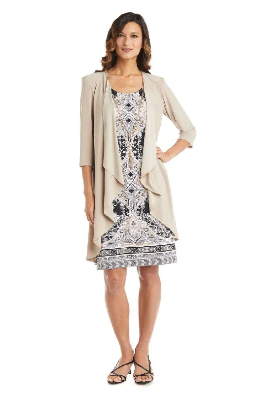 R&M Richards 7667 Short Two Piece Print Jacket Dress Anorak Shell Jacket Lightweight Jacket