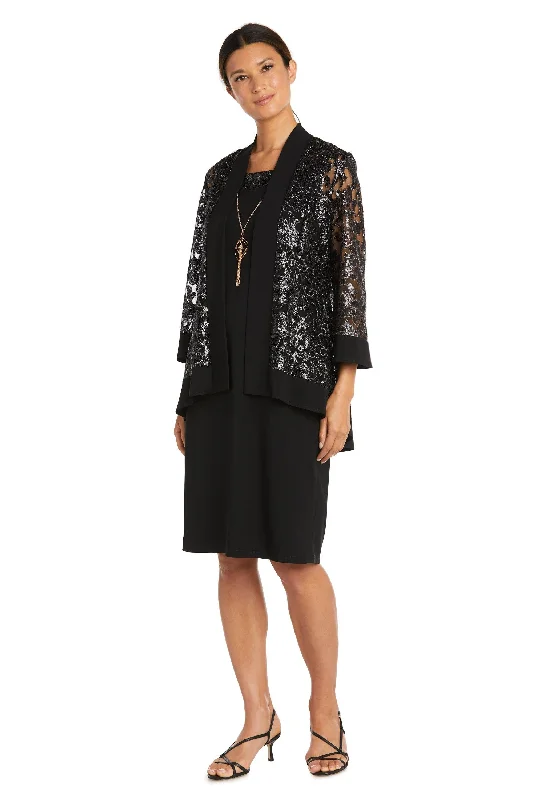 R&M Richards 7387 Two Piece Short Jacket Dress Nylon Jacket Polyester Jacket Spandex Jacket