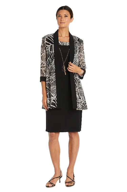 R&M Richards 9143 Two Piece Short Jacket Dress Quilted Jacket Puffer Jacket Insulated Jacket