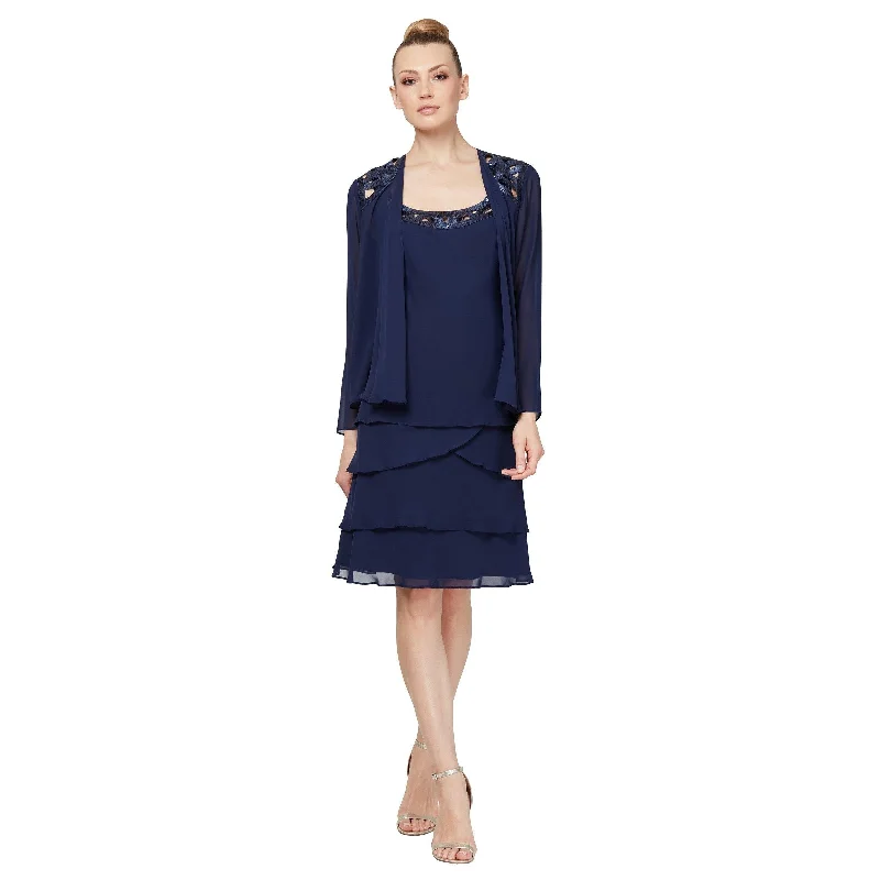 SL Fashions 110692M Short Tiered Skirt Jacket Dress Elasticated Jacket Padded Jacket Insulated Jacket