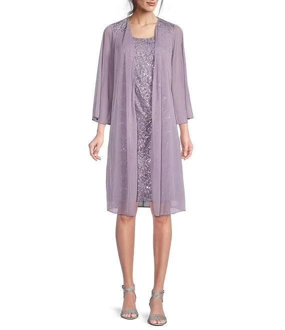 Marina Short 3/4 Sleeve Glitter Lace Jacket Dress Chenille Jacket Brocade Jacket Lace Jacket