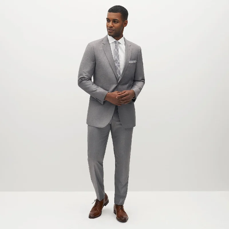 Men's Textured Gray Suit Jacket Trench Coat Raincoat Waterproof Jacket