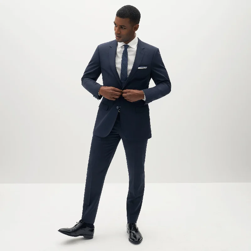 Men's Navy Blue Suit Jacket Wool Jacket Cashmere Jacket Tweed Jacket