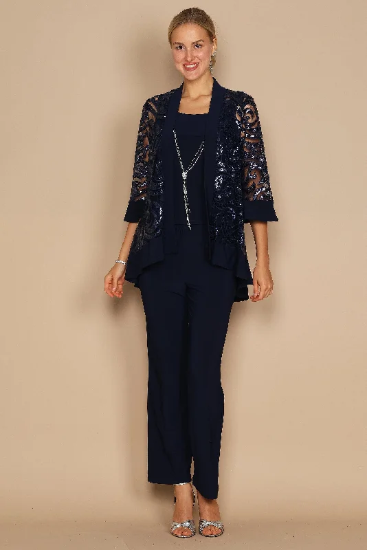 R&M Richards 2343 Formal Pantsuit With Jacket CLEARANCE Trench Coat Raincoat Waterproof Jacket