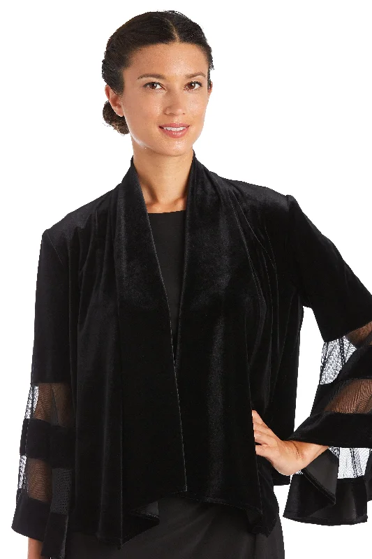 R&M Richards 5498 Sheer Band Butterfly Sleeves Jacket Striped Jacket Polka Dot Jacket Floral Jacket