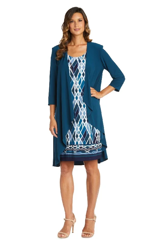 R&M Richards 7987P Short Petite Print Jacket Dress Wool Jacket Cashmere Jacket Tweed Jacket