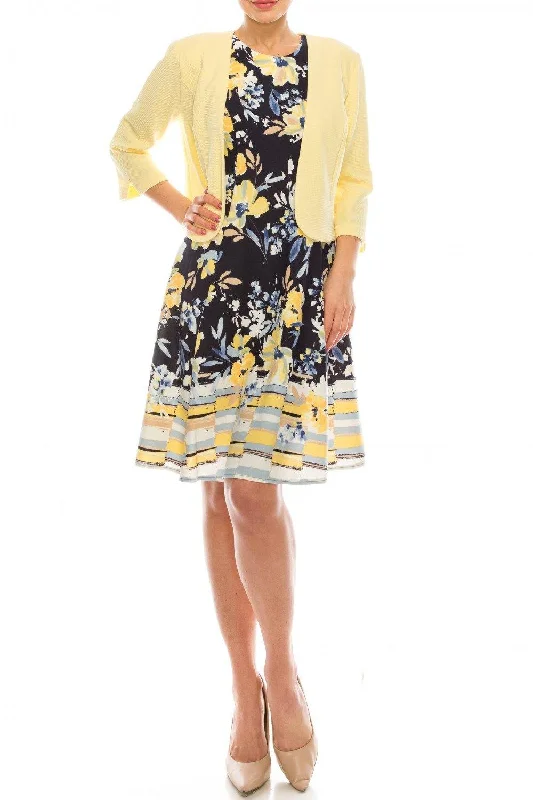 Studio One Floral Printed Two Piece Jacket Dress Quilted Jacket Puffer Jacket Insulated Jacket