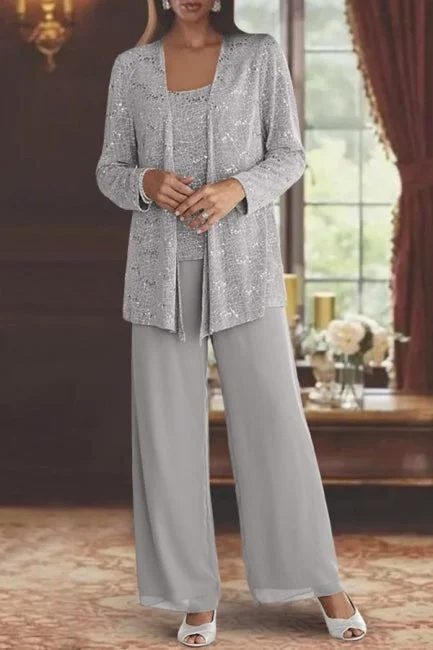Beautiful Long Silver Sequined Lace Mother of the Bride with Jacket Appliqued Jacket Beaded Jacket Sequined Jacket Beautiful Long Silver Sequined Lace Mother of the Bride with Jacket Appliqued Jacket Beaded Jacket Sequined Jacket