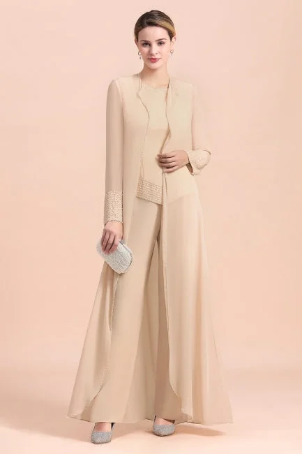 Champagne Long Chiffon Mother of the Bride Dress Two Pieces With Jacket Cotton Jacket Linen Jacket Terry Jacket Champagne Long Chiffon Mother of the Bride Dress Two Pieces With Jacket Cotton Jacket Linen Jacket Terry Jacket