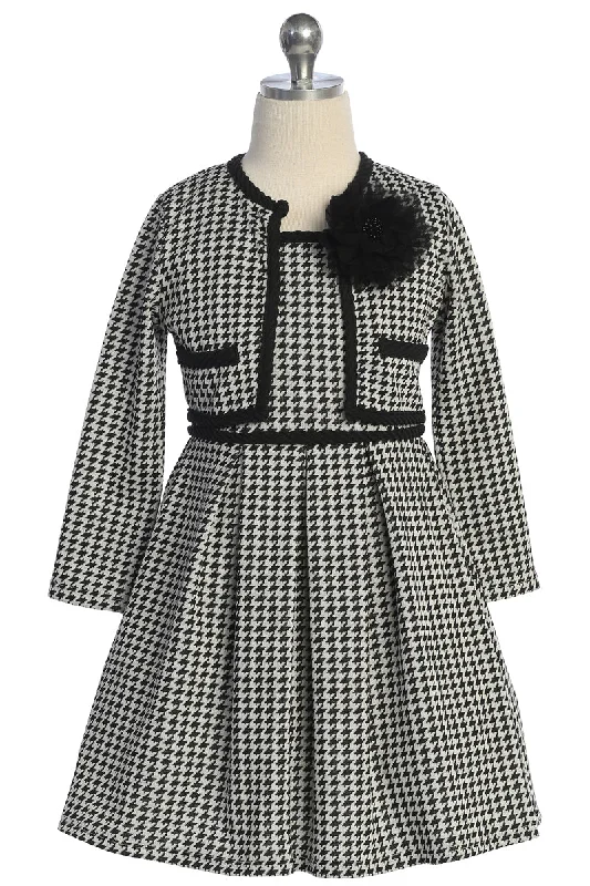 Girls Checkered Dress and Jacket Outfit Set, Sizes 4-14 Welt Pockets Slit Pockets Flap Pockets Girls Checkered Dress and Jacket Outfit Set, Sizes 4-14 Welt Pockets Slit Pockets Flap Pockets
