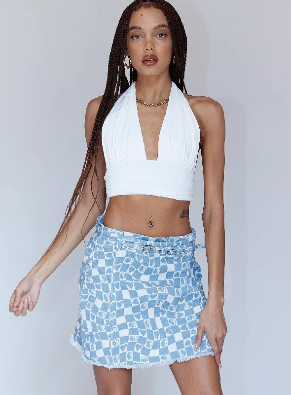 Allen Denim Mini Skirt belted skirt waist