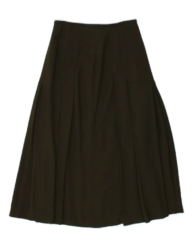 BIANCA Womens Pleated A-Line Skirt EU 38 Medium W28 Green denim skirt trendy