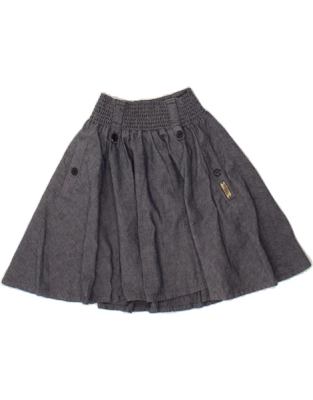 BUFFALO Womens A-Line Skirt UK 8 Small W26  Blue Cotton chiffon skirt airy