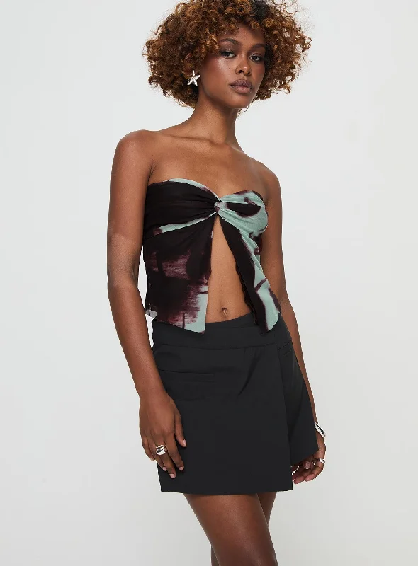 Castio Skort Black linen skirt light