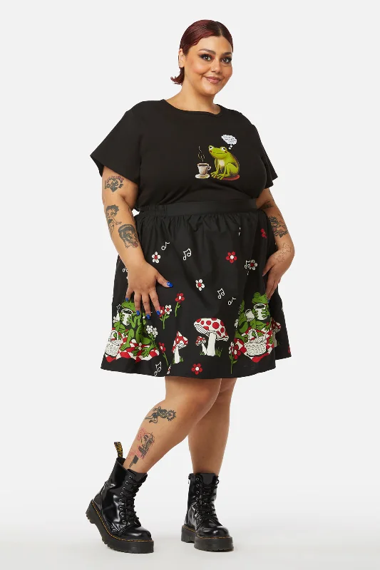 Curve Froggy Picnic Skirt linen skirt light