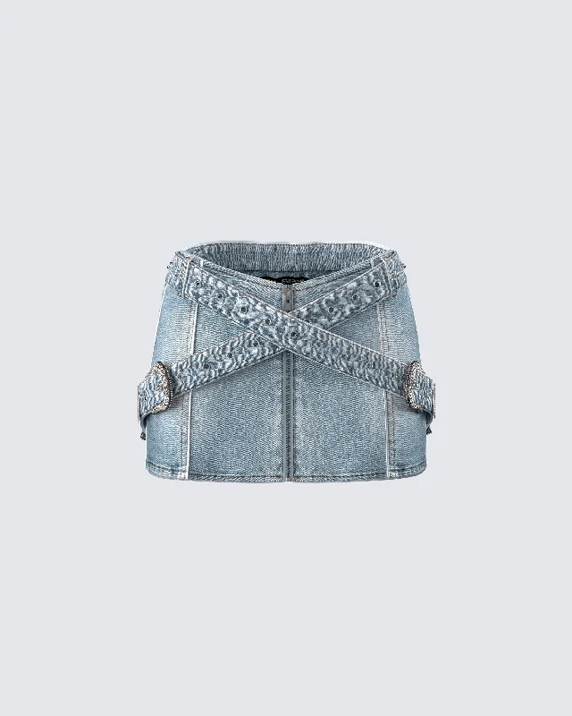 Eirene Denim Mini Skirt high waist skirt