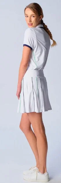 G Lifestyle MORNING MIST Piping Skort 16" Set ribbed skirt waist