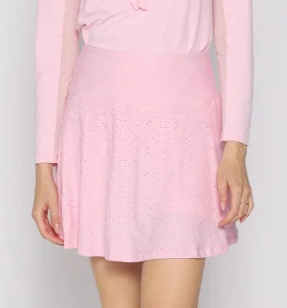 G Lifestyle SUNSET OASIS Back Yoke Ruffle Eyelet Skort 16" casual skirt length