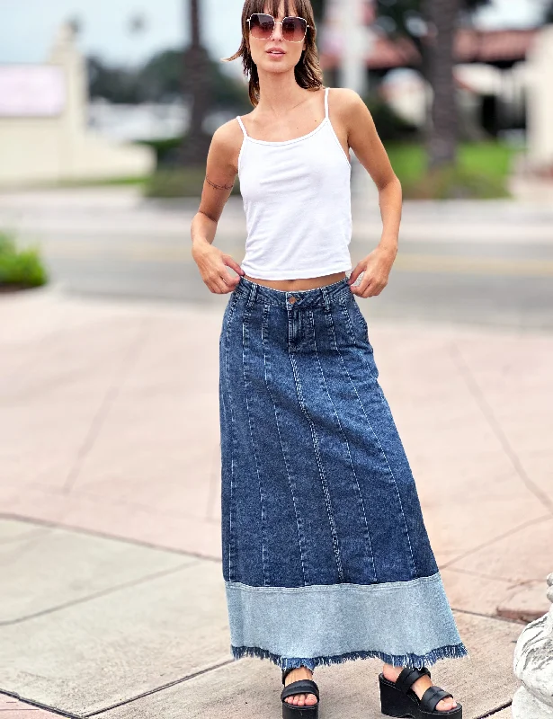 Let's Go Denim Maxi Skirt seamless skirt comfort