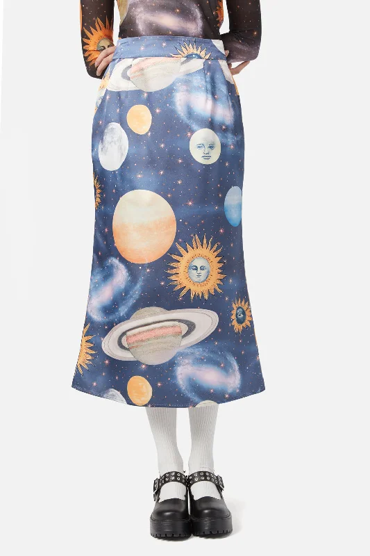 Moonlit Satin Skirt wool skirt sturdy