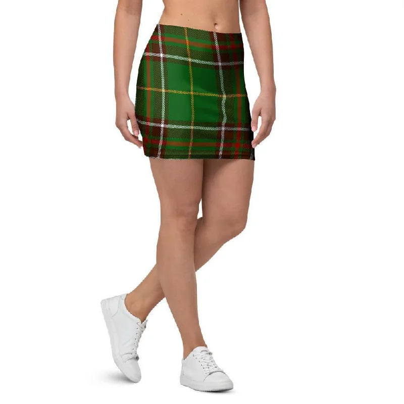 Newfoundland Tartan Green Plaid Mini Skirt patchwork skirt art