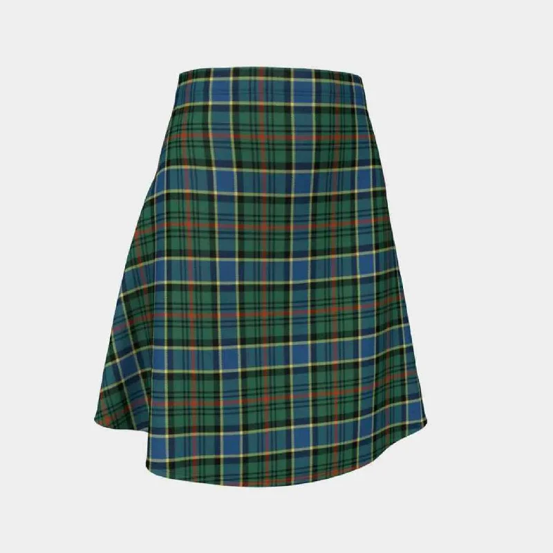 Ogilvie Hunting Ancient Tartan Flared Skirt satin skirt smooth