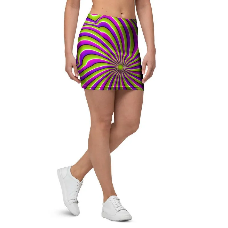 Optical illusion Abstract Mini Skirt velvet skirt rich