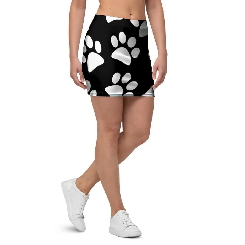 Paw Print Mini Skirt denim skirt durable