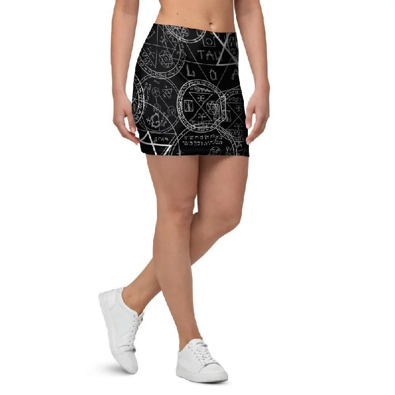 Pentagram Gothic Witch Mini Skirt lace skirt elegant