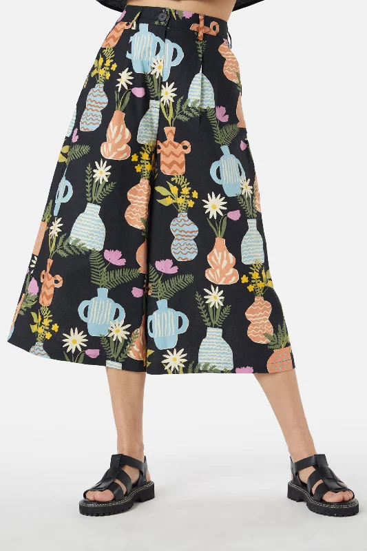 Pretty Vases Skort asymmetrical skirt cut